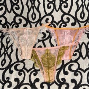 NWT Victoria's Secret Dream Angels Itsy Sheer Lace Panties - Set of 3